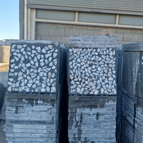 موزاییک پرسی سنگ درشت دودی سنگ چینی سایز 40×40 تولید اتوماتیک کد 1040